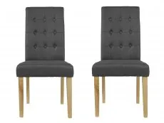 LPD LPD Roma Set of 2 Grey Fabric Dining Chairs
