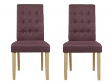 LPD Roma Set of 2 Plum Fabric Dining Chairs