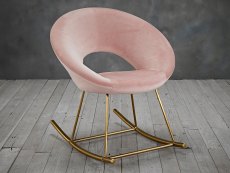 LPD Stella Pink Velvet Upholstered Fabric Rocking Chair