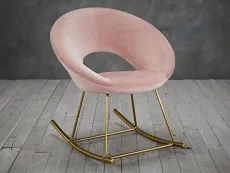 LPD LPD Stella Pink Velvet Fabric Rocking Chair