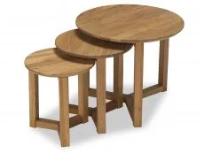 LPD LPD Stow Oak Round Nest Of 3 Tables
