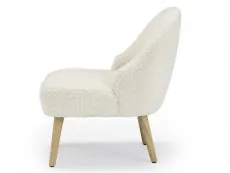 LPD LPD Ted White Boucle Fabric Accent Chair