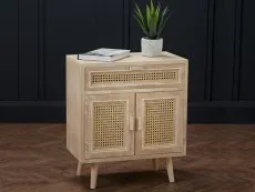 LPD LPD Toulouse Rattan and Oak 2 Door 1 Drawer Compact Sideboard