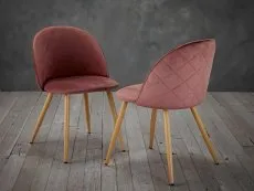 LPD LPD Venice Set of 2 Pink Velvet Dining Chairs