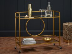 LPD Gatsby Glass and Gold Drinks Trolley (Flat Packed)