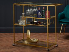 LPD Porter Glass and Gold Drinks Trolley (Flat Packed)