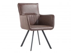 Kenmore Kenmore Faris Carver Brown Faux Leather Dining Chair