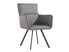 Kenmore Kenmore Faris Carver Grey Faux Leather Dining Chair