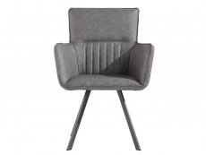 Kenmore Kenmore Faris Carver Grey Faux Leather Dining Chair