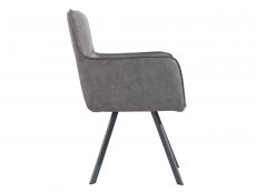 Kenmore Kenmore Faris Carver Grey Faux Leather Dining Chair