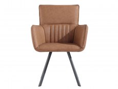 Kenmore Kenmore Faris Carver Tan Faux Leather Dining Chair