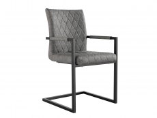 Kenmore Kenmore Flynn Carver Grey Faux Leather Dining Chair