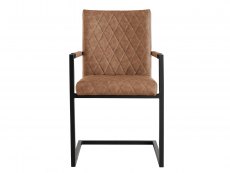 Kenmore Flynn Carver Tan Faux Leather Dining Chair