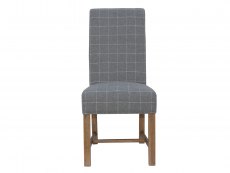 Kenmore Joanna Grey Check Wool Fabric Dining Chair
