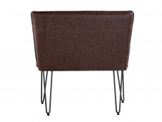 Kenmore Kenmore Finlay Brown Faux Leather 90cm Upholstered Dining Bench