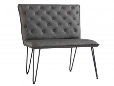 Kenmore Kenmore Finlay Grey Faux Leather 90cm Upholstered Dining Bench