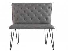 Kenmore Kenmore Finlay Grey Faux Leather 90cm Upholstered Dining Bench