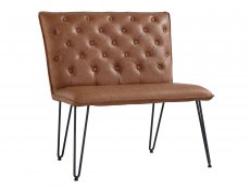 Kenmore Kenmore Finlay Tan Faux Leather 90cm Upholstered Dining Bench