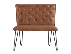 Kenmore Kenmore Finlay Tan Faux Leather 90cm Upholstered Dining Bench