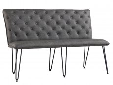 Kenmore Finlay Grey Faux Leather 140cm Upholstered Dining Bench