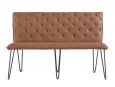 Kenmore Finlay Tan Faux Leather 140cm Upholstered Dining Bench