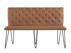 Kenmore Kenmore Finlay Tan Faux Leather 140cm Upholstered Dining Bench