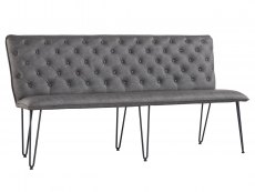 Kenmore Kenmore Finlay Grey Faux Leather 180cm Upholstered Dining Bench