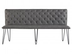 Kenmore Kenmore Finlay Grey Faux Leather 180cm Upholstered Dining Bench