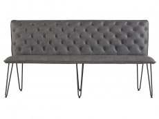 Kenmore Kenmore Finlay Grey Faux Leather 180cm Upholstered Dining Bench