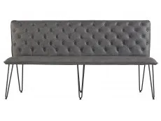 Kenmore Finlay Grey Faux Leather 180cm Dining Bench