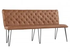 Kenmore Kenmore Finlay Tan Faux Leather 180cm Dining Bench