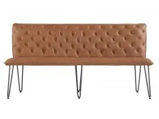 Kenmore Finlay Tan Faux Leather 180cm Dining Bench