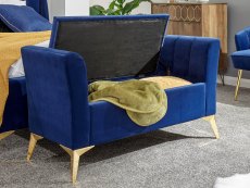 GFW GFW Pettine Royal Blue Upholstered Fabric Ottoman Storage Bench (Flat Packed)
