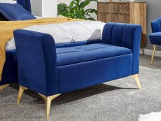 GFW GFW Pettine Royal Blue Upholstered Fabric Ottoman Storage Bench (Flat Packed)