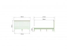 Kenmore Kenmore Patterdale 5ft King Size White and Oak Wooden Bed Frame