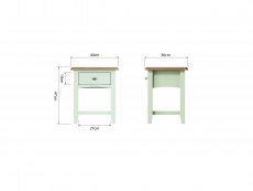 Kenmore Kenmore Patterdale White and Oak 1 Drawer Lamp Table (Assembled)