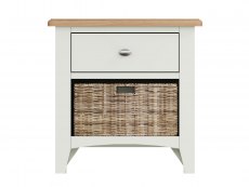 Kenmore Patterdale White and Oak 1 Drawer Large Lamp Table (Assembled)