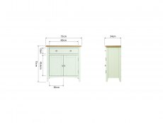 Kenmore Kenmore Patterdale White and Oak 2 Door 1 Drawer Compact Sideboard (Assembled)