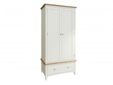 Kenmore Kenmore Patterdale White and Oak 2 Door 1 Drawer Double Wardrobe (Flat Packed)