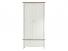 Kenmore Kenmore Patterdale White and Oak 2 Door 1 Drawer Double Wardrobe (Flat Packed)