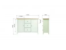 Kenmore Kenmore Patterdale White and Oak 2 Door 3 Drawer Large Sideboard (Assembled)