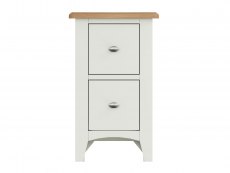 Kenmore Patterdale White and Oak 2 Drawer Small Bedside Cabinet (Assembled)
