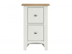 Kenmore Patterdale White and Oak 2 Drawer Small Bedside Table (Assembled)