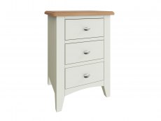 Kenmore Kenmore Patterdale White and Oak 3 Drawer Large Bedside Cabinet (Assembled)