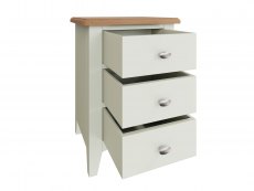 Kenmore Kenmore Patterdale White and Oak 3 Drawer Large Bedside Cabinet (Assembled)