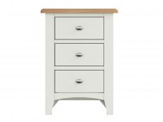 Kenmore Patterdale White and Oak 3 Drawer Large Bedside Cabinet (Assembled)