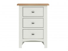 Kenmore Kenmore Patterdale White and Oak 3 Drawer Large Bedside Cabinet (Assembled)
