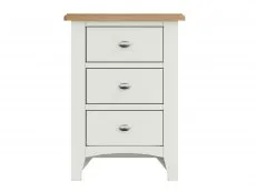 Kenmore Patterdale White and Oak 3 Drawer Large Bedside Table (Assembled)