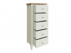 Kenmore Kenmore Patterdale White and Oak 5 Drawer Tall Narrow Chest of Drawers (Assembled)