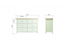 Kenmore Kenmore Patterdale White and Oak 6 Drawer Chest of Drawers (Assembled)